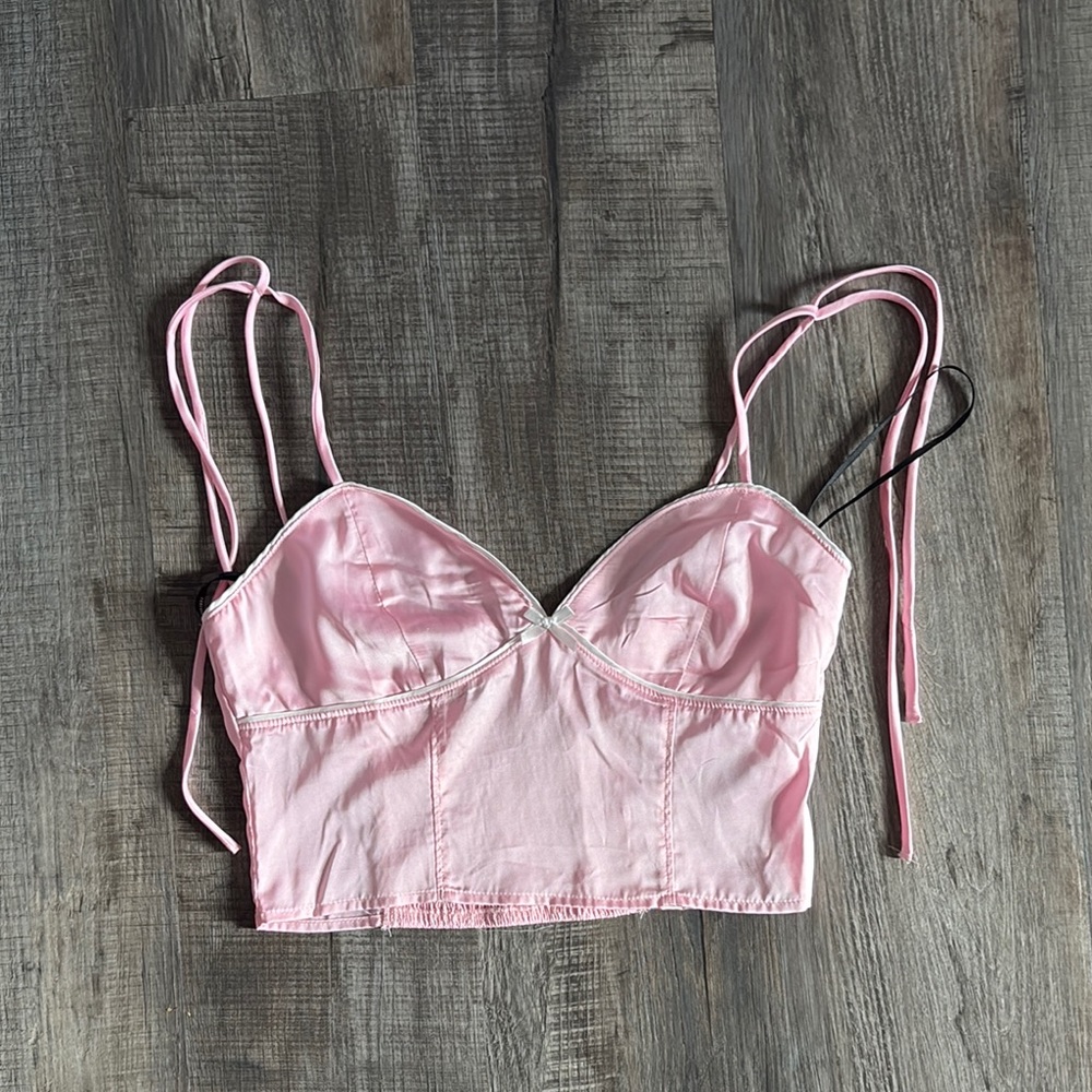 Pink Strappy Crop Top